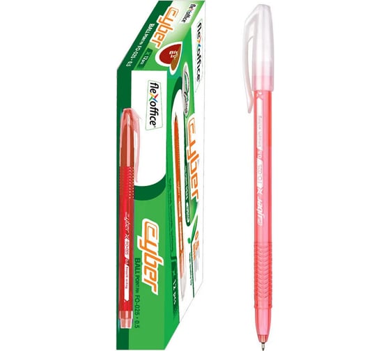 Шариковая ручка Flexoffice cyber красная, 12 шт. FO-025 RED