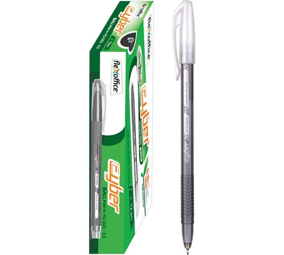 Шариковая ручка Flexoffice cyber черная, 12 шт. FO-025 BLACK