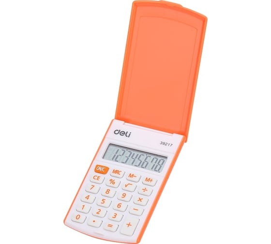 Карманный калькулятор DELI E39217/OR оранжевый, 8-разрядов 1189195