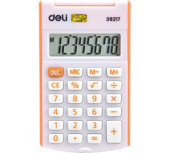 Карманный калькулятор DELI E39217/OR оранжевый, 8-разрядов 1189195