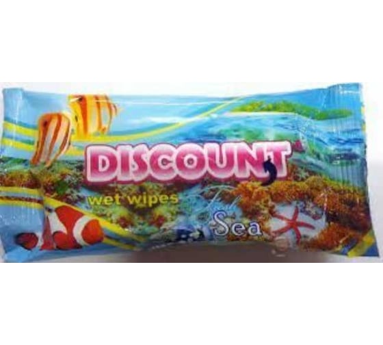 Влажные салфетки Discount 15 шт., с ароматом морской свежести 4657778190066