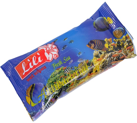 Влажные салфетки Lili 15 шт. с ароматом морской свежести 4657778190042 1
