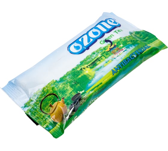 Влажные салфетки Ozone 15 шт., с ароматом зеленого чая 4657778190073