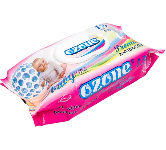 Влажные салфетки Ozone Premium 120 шт., с экстрактом ромашки, с клапаном 4657778190462