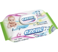 Влажные салфетки Ozone Premium 72 шт., с экстрактом алоэ вера, с клапаном 4657778190455 31033347