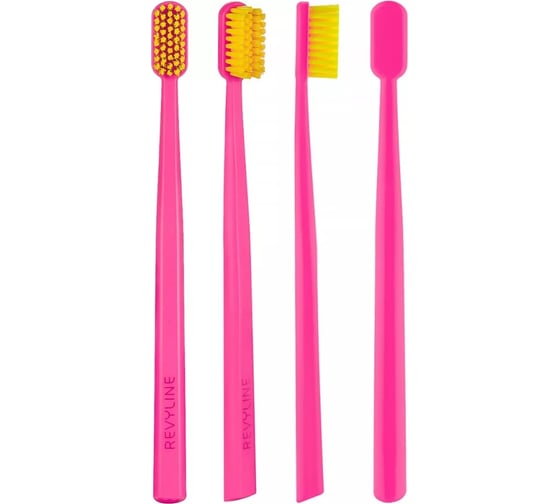 Зубная щетка Revyline SM6000 Ortho розовая с жёлтой щетиной 5694