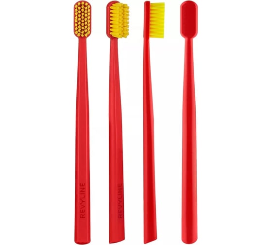 Зубная щётка Revyline SM6000 Ortho красная с желтой щетиной 6942