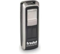 Карманный штамп Trodat 9511 POCKET PRINTY 38x14 мм, серебряный, синяя подушка 148848