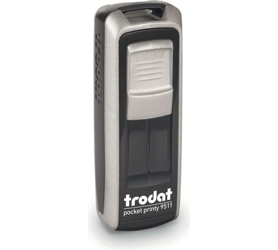 Карманный штамп Trodat 9511 POCKET PRINTY 38x14 мм, серебряный, синяя подушка 148848 1