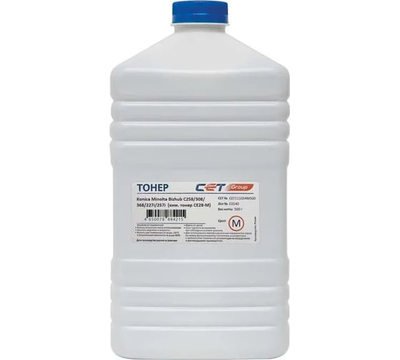 Тонер CET CE28-M 111054M500 пурпурный, 500 г, KONICA MINOLTA Bizhub C258/308/368/227i/257i 1931582