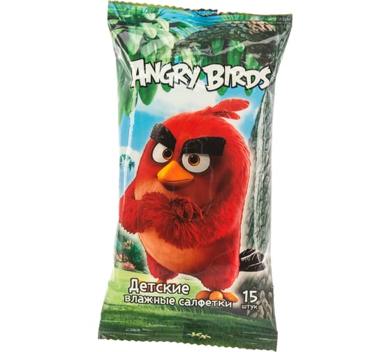 Влажные салфетки АВАНГАРД ANGRY BIRDS MOVIE детские 15х18см 15 шт AB-30285