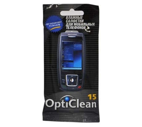 Салфетки влажные очищающие для мобильных телефонов OPTICLEAN 48176