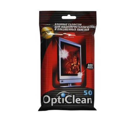 Влажные салфетки очищающие для плазменных и ЖК-панелей АВАНГАРД OPTI CLEAN 20х15 см, 50 шт. OC48159