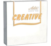 Бумажные салфетки ASTER Creative 20 шт, 24х24 см, белые 100% целлюлоза 00998 128270