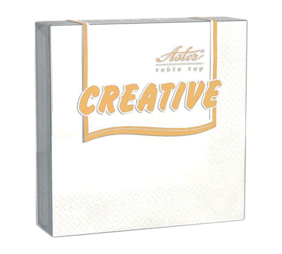 Бумажные салфетки ASTER Creative 20 шт, 24х24 см, белые 100% целлюлоза 00998 128270