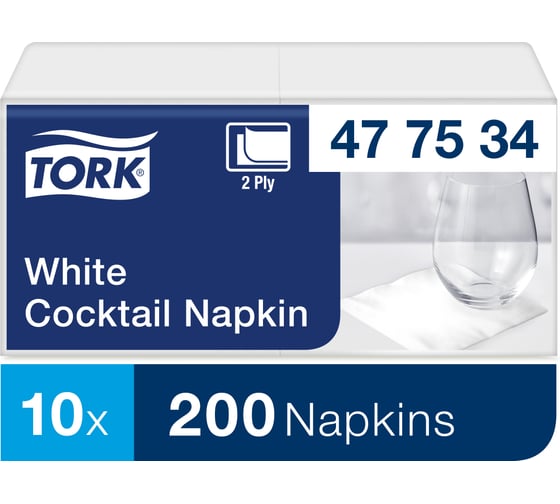 Салфетки TORK Big Pack 24х238 200шт, 2-х слойные, белые 477534 127892