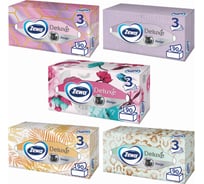 Косметические 3-слойные салфетки ZEWA Delux Design 90шт в картонном боксе 28420 111332