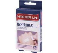 Набор пластырей 20шт INVISIBLE невидимый на прозрачной полимерной основе коробка с подвесом MASTER UNI 630285