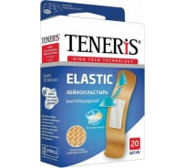 Набор пластырей 20шт ELASTIC эластичный на тканевой основе бактерицидный с ионами серебра TENERIS 630288