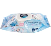 Влажные салфетки детей с крышкой AURA ULTRA COMFORT с экстр. алоэ и вит. Е, 120шт МДК-8108/25107