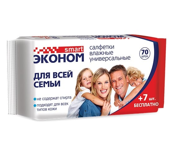 Влажные салфетки для всей семьи Эконом Smart МДК-48999