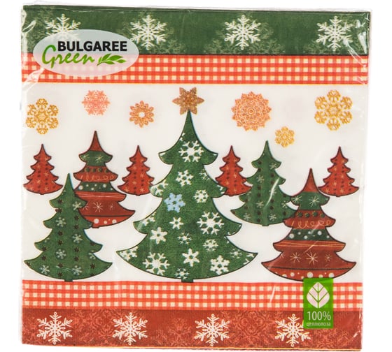 Салфетки Bulgaree Green БГ трехсл. 33х33 Сказочный лес 20 шт. МДК-1005758 1