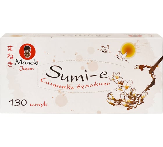Бумажные салфетки Maneki Sumi-e 2 слоя, белые МДК-FT142