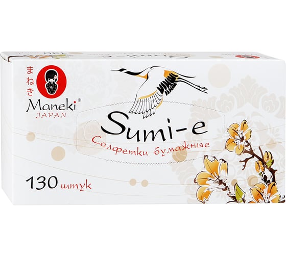 Бумажные салфетки Maneki Sumi-e 2 слоя, белые МДК-FT142
