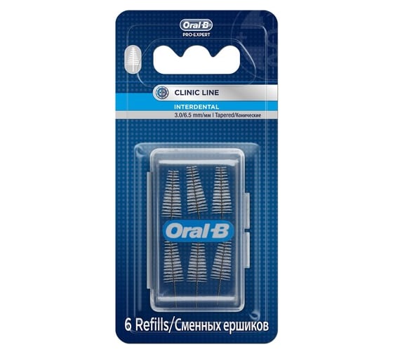 Сменные ершики для межзубной щетки ORAL-B конические 6шт 705701 705701 1