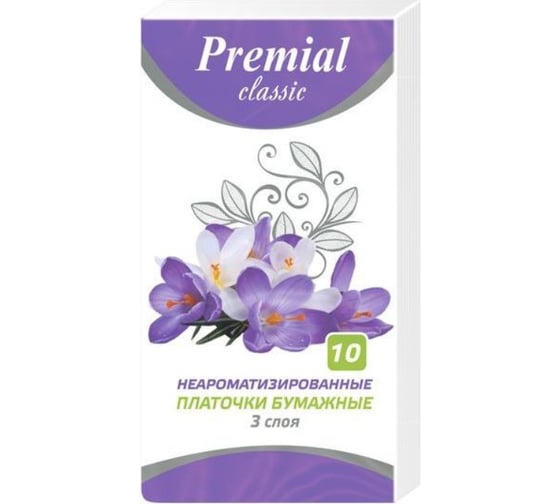 Платочки бумажные Premial Classik 10 шт МДК-28019 1