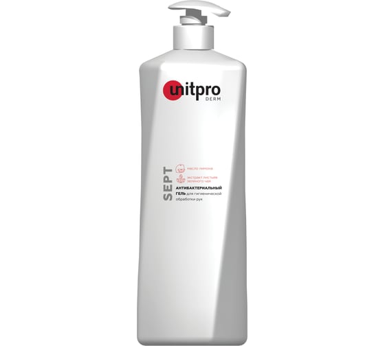 Антибактериальный гель для гигиенической обработки рук UNITPRO Derm Sept флакон 600 мл