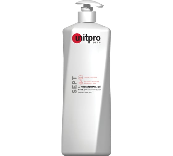 Антибактериальный гель для гигиенической обработки рук UNITPRO Derm Sept флакон 400 мл