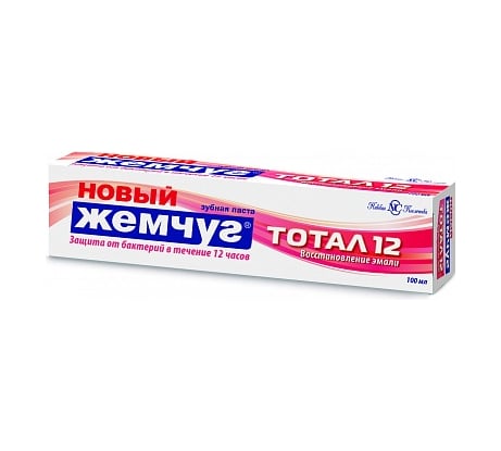 Зубная паста НОВЫЙ ЖЕМЧУГ Тотал 12 Восстановление эмали 100 мл 28474