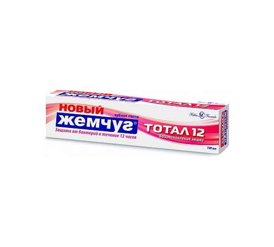 Зубная паста НОВЫЙ ЖЕМЧУГ Тотал 12 Восстановление эмали 100 мл 28474 1