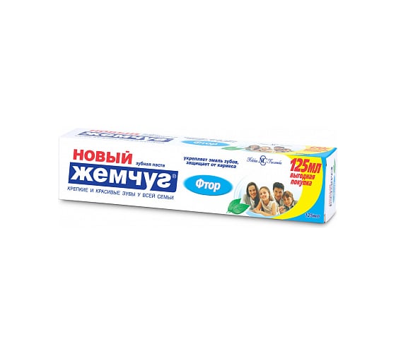 Зубная паста НОВЫЙ ЖЕМЧУГ Фтор 125 мл 9428 1