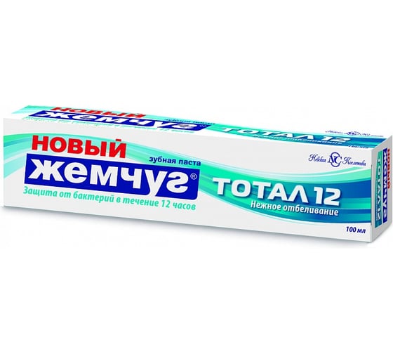 Зубная паста НОВЫЙ ЖЕМЧУГ Тотал 12+Нежное Отбеливание 100 мл 9426