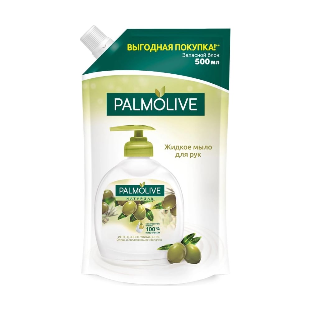 Жидкое мыло PALMOLIVE Оливковое молочко 500 мл, сменный блок 24433 ...