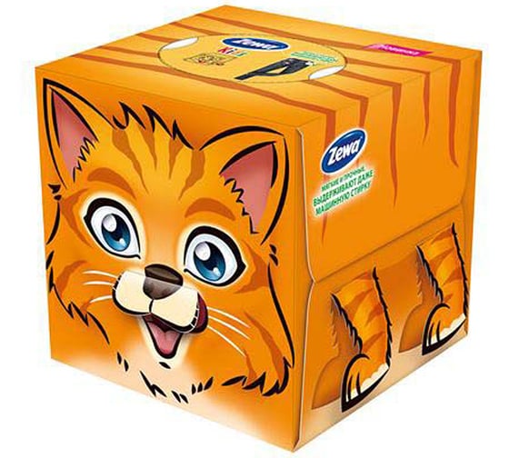 Салфетки для лица ZEWA KIDS Зоопарк 3-х слойные 60 шт 25331