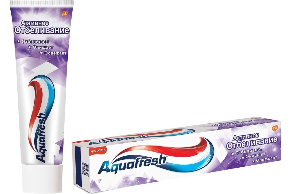 Зубная паста Aquafresh Активное Отбеливание 100 мл 42367 - выгодная цена,  отзывы, характеристики, фото - купить в Москве и РФ