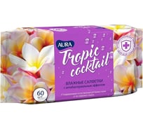 Антибактериальные влажные салфетки AURA Tropic Cocktail 60 шт, в ассортименте 31849