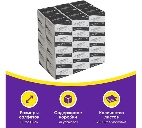 Бумажные салфетки для оптики Kimberly-Clark Kimtech Science 280 шт/упак 7552
