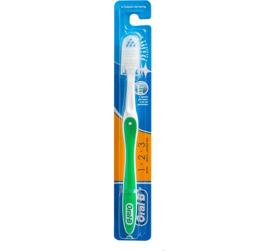 Зубная щетка ORAL-B 1-2-3 Чистота Свежесть Даже между зубов 40 средняя 1 шт 705721 705721