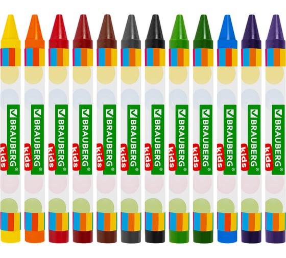 Восковые мелки BRAUBERG kids, набор 12 цветов 271696