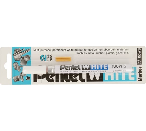 Перманентный маркер Pentel White, белый 2 мм пулевидный 12 шт X100WS промышленный белый 610040