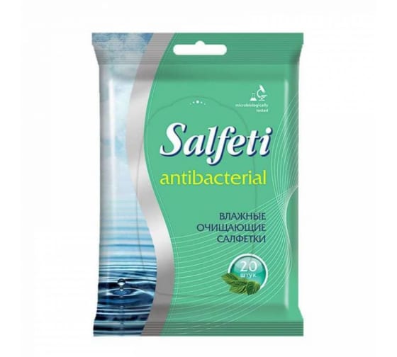 Влажные антибактериальные салфетки Salfeti antibacterial 20 шт 70900 1