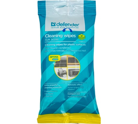 Салфетки для поверхностей Defender CLN 30200 Optima 20 шт, пакет с подвесом 30200