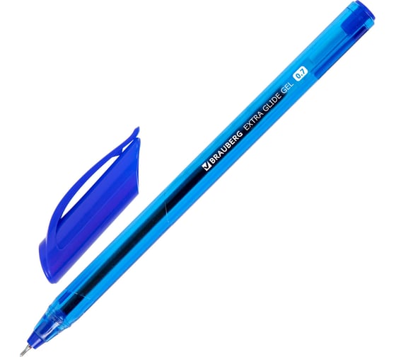 Гелевые ручки BRAUBERG extra glide gel 10 цветов, трехгранные, игольчатый наконечник 0.7 мм, линия 0.5 мм 144079
