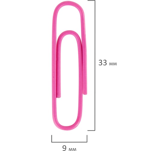 Скрепки BRAUBERG 33 мм, цветные, 100 шт. 270444