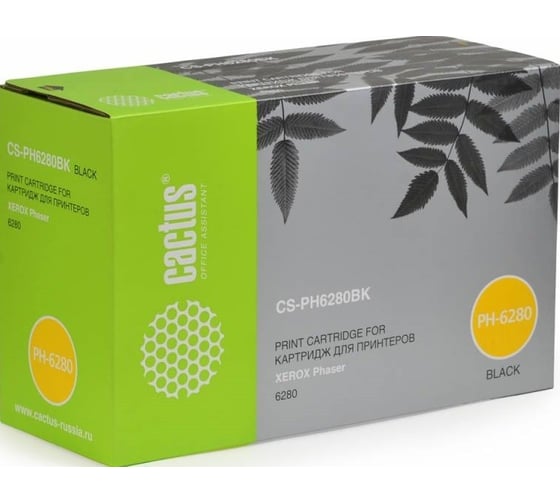 Лазерный картридж Cactus CS-PH6280BK 106R01403 черный, 7000 стр., для Xerox Phaser 6280 807453