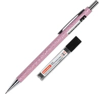 Механический карандаш BRAUBERG 0.5 мм + грифели HB 12 шт на блистере, rose pink, 181971